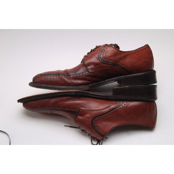 Mezlan Dress Shoes Oxfords Brown Leather Mens Lace Up 10 m - Picture 8 of 16